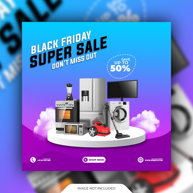 PSD modèle de médias sociaux mega sale et black friday et publication instagram