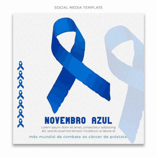 PSD modèle de médias sociaux novembro azul pour le flux de publication instagram