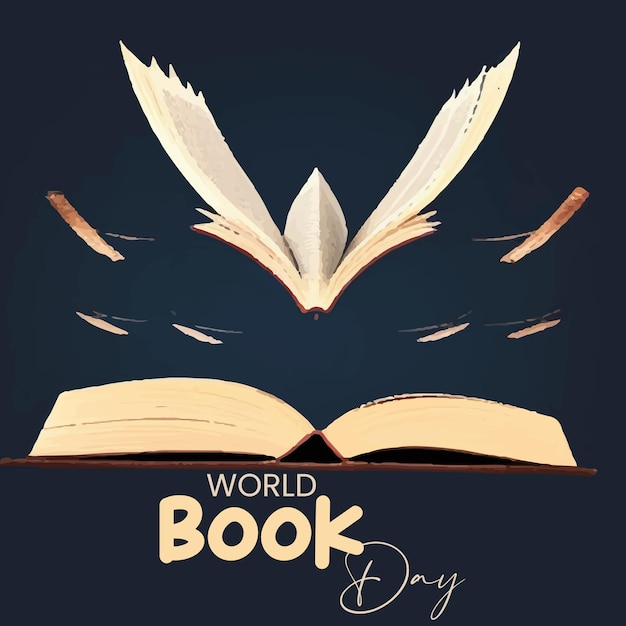 Modèle de médias sociaux pour la Journée mondiale du livre