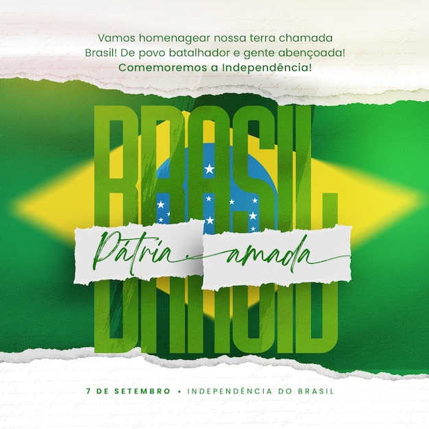 Le Modèle De Médias Sociaux Psd 7 Septembre, Jour De L'indépendance Du Brésil