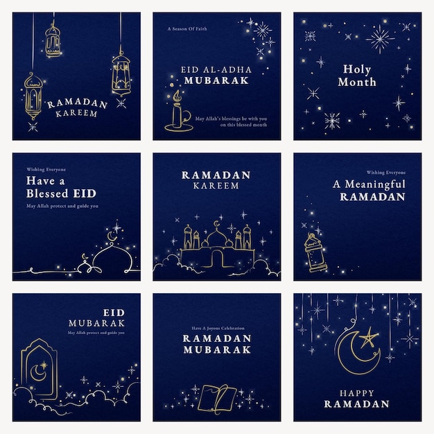 Modèle De Médias Sociaux Ramadan Psd Sur Fond Bleu