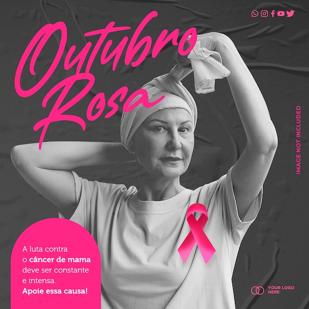 Modèle de médias sociaux de sensibilisation au cancer du sein