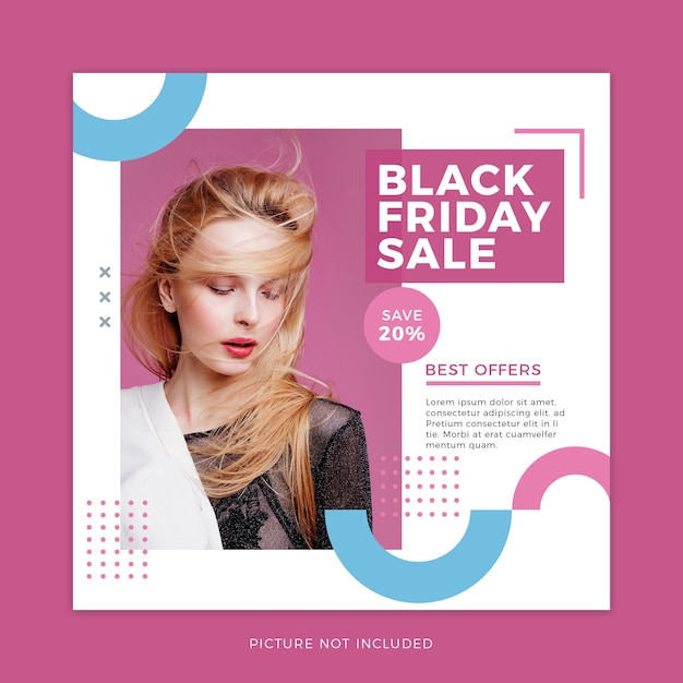 Modèle de médias sociaux de vente de mode vendredi noir