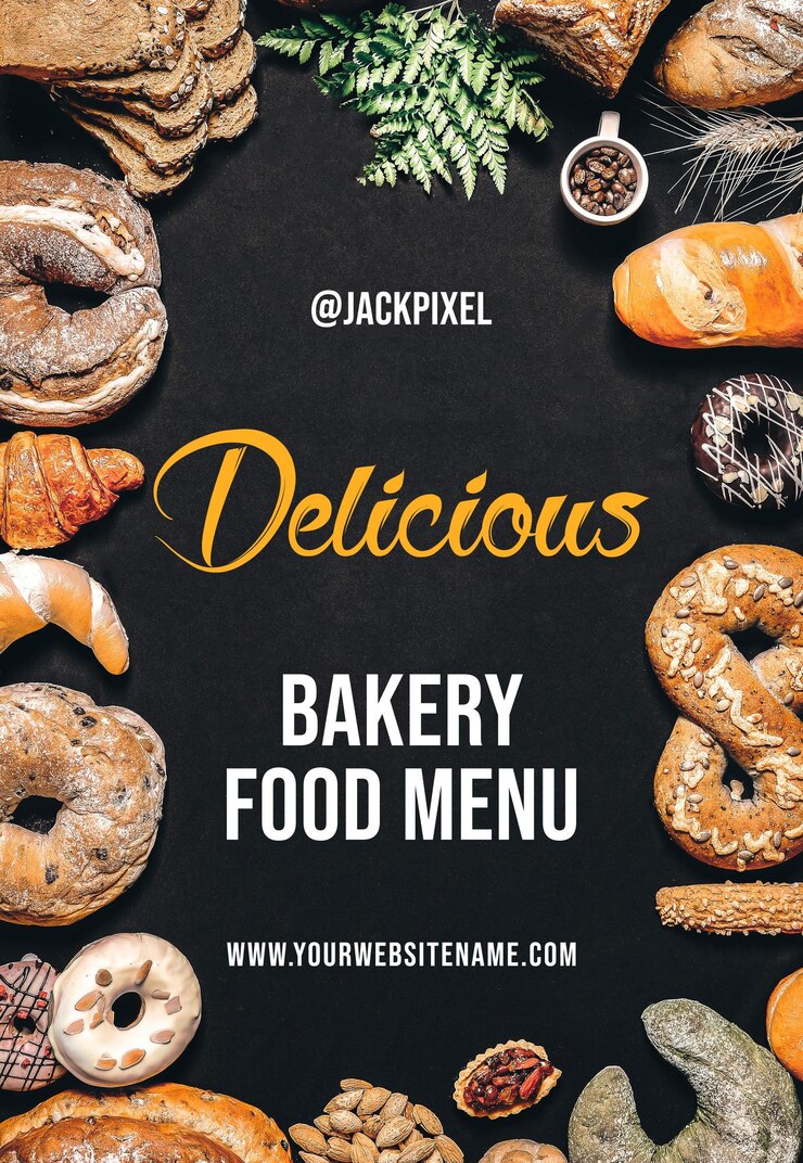PSD modèle de menu de boulangerie
