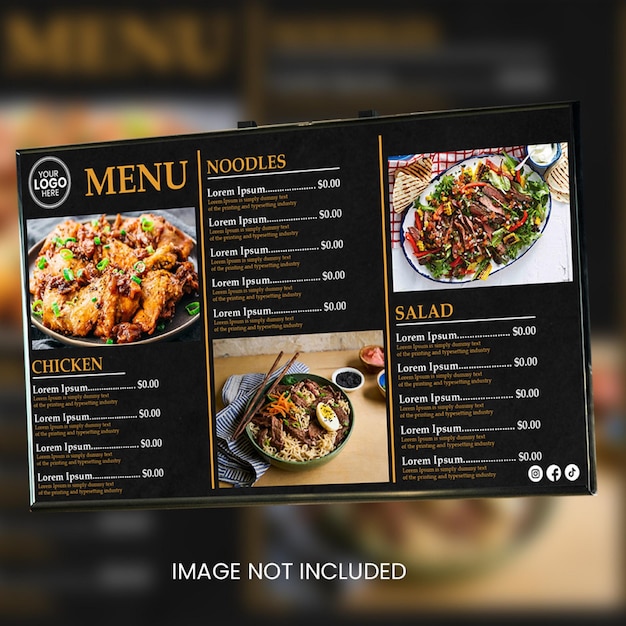 Modèle de menu Design numérique de télévision