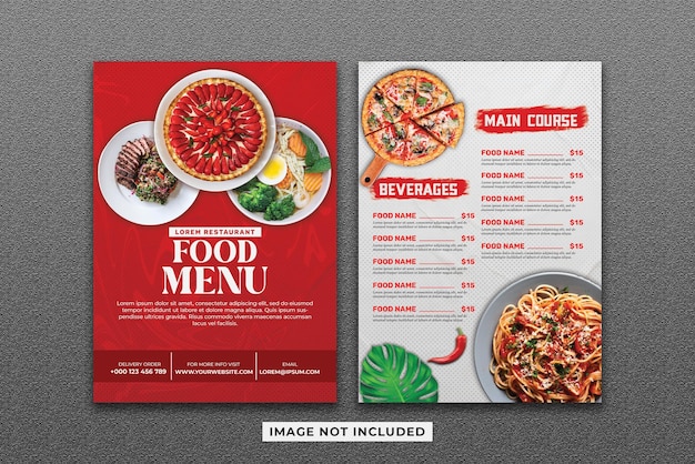 PSD modèle de menu de restaurant