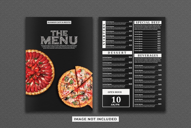 PSD modèle de menu de restaurant