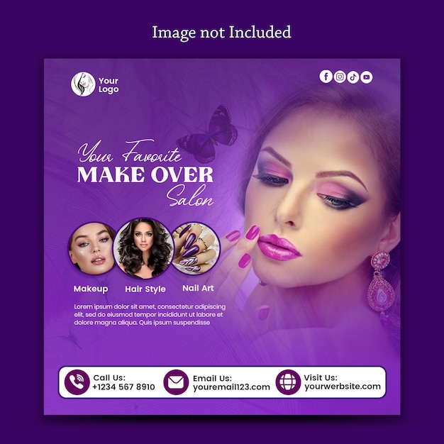 Modèle de message Instagram pour les salons de beauté et de beauté