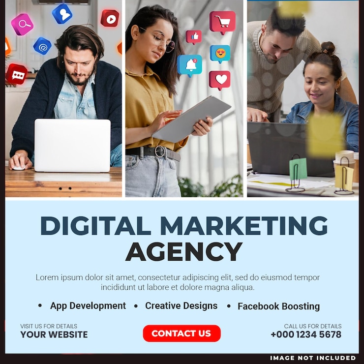 PSD modèle de message de marketing numérique pour les médias sociaux d'entreprise