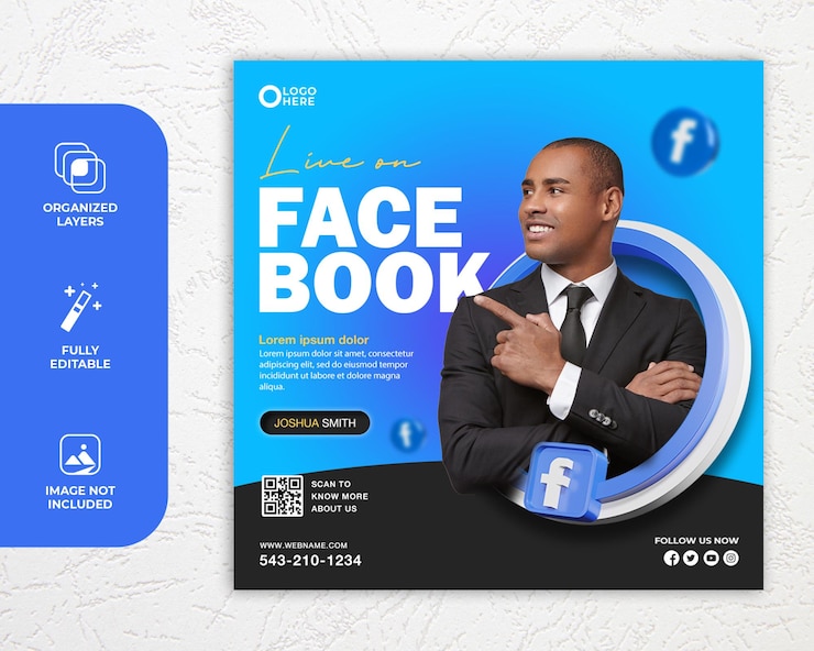 PSD modèle de message de promotion sur les médias sociaux de psd facebook