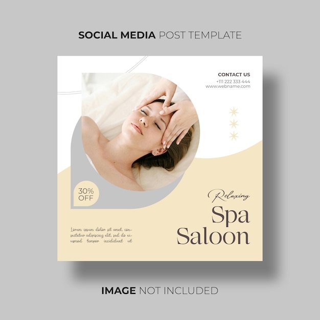 Modèle de message sur les réseaux sociaux de beauté et de spa