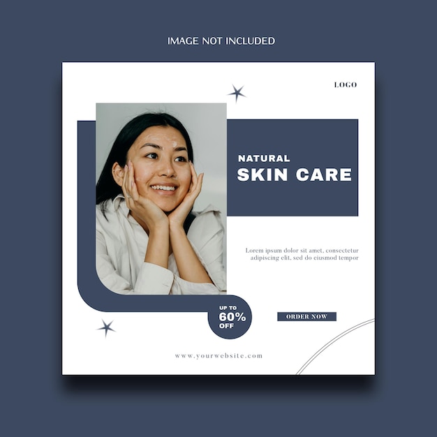 Modèle de message sur les réseaux sociaux pour les soins de la peau naturels
