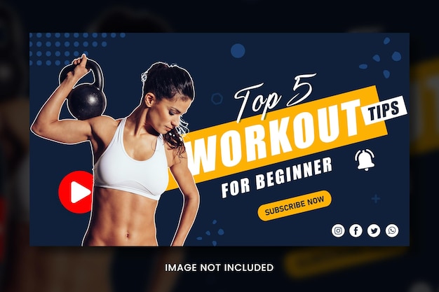 Modèle de miniature de fitness sur Youtube