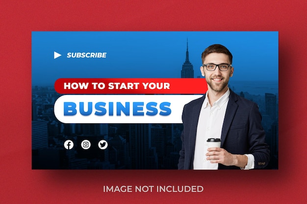 modèle de miniature de vidéo YouTube ou de bannière Web pour les entreprises