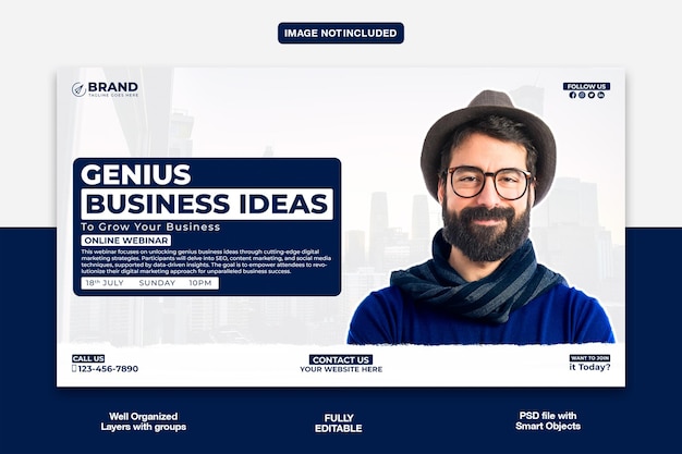 Modèle de miniature YouTube ou de bannière Web d'une agence de marketing numérique