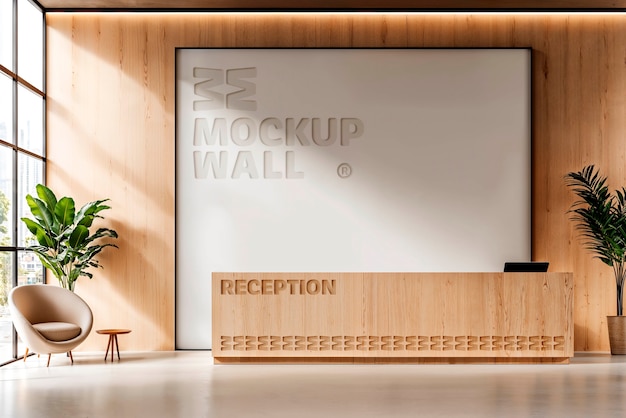 Modèle minimaliste et moderne de la réception du bureau