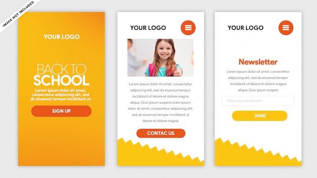 PSD modèle mobile jaune retour à l'école