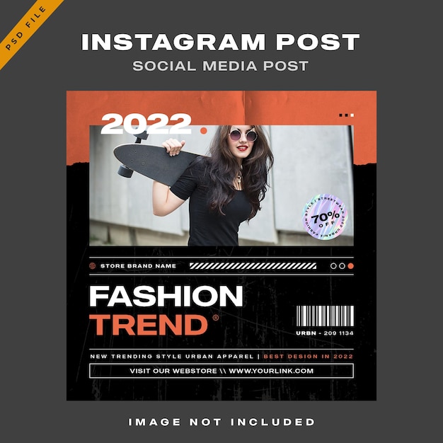 PSD modèle de mode instagram de style urbain