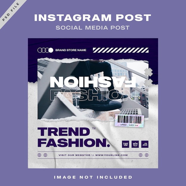 PSD modèle de mode instagram de style urbain