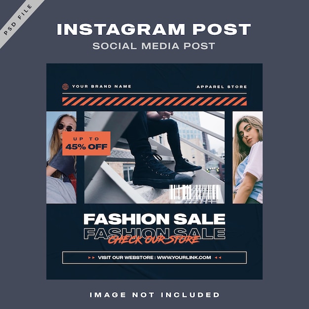 PSD modèle de mode instagram de style urbain