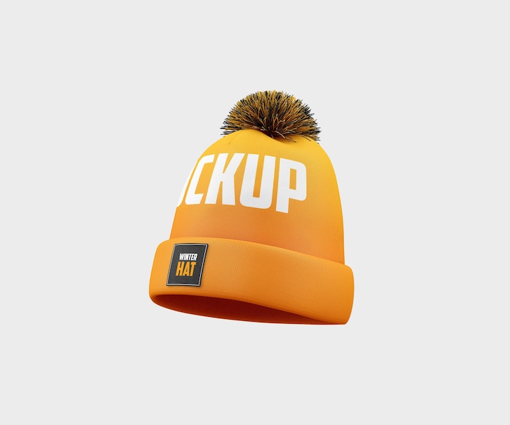 PSD modèle de modèle de chapeau d'hiver