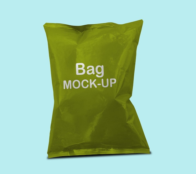 Modèle de modèle de design PSD du sac à chips vert