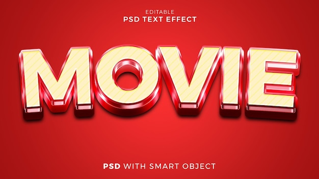 modèle modifiable d'effet de texte de style film 3d