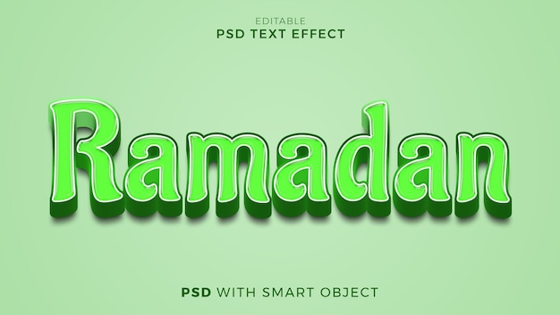 Modèle Modifiable D'effet De Texte Vert Ramadan Kareem