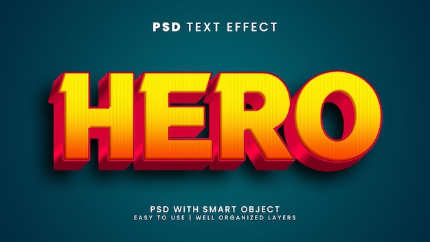 Modèle Modifiable Psd D'effet De Texte De Héros