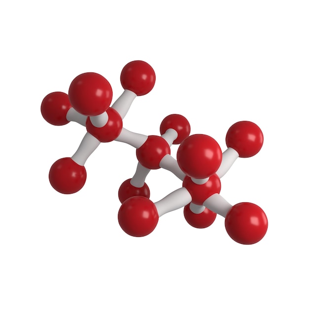 Un modèle d'une molécule avec un fond blanc