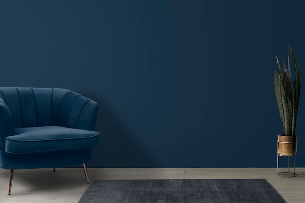 Modèle de mur rétro PSD design d'intérieur de salon