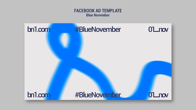 Modèle De Novembre Design Plat Bleu