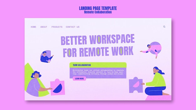 Modèle de page d'accueil de collaboration à distance