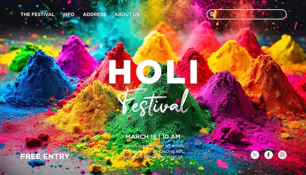 Modèle de page d'atterrissage du festival de Holi