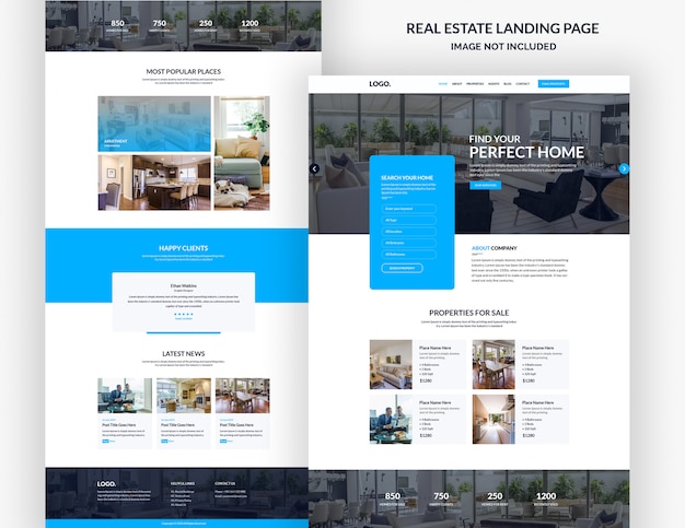 Modèle de page d'atterrissage immobilière