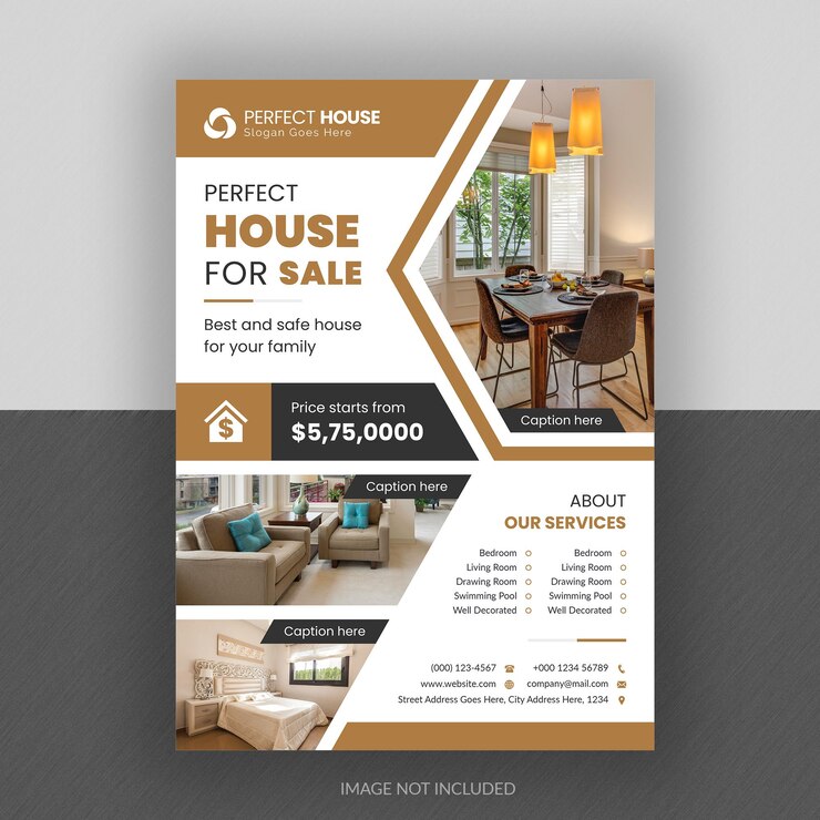 PSD modèle de page de couverture de brochure et de conception de flyer d'entreprise immobilière