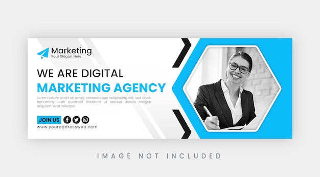Modèle de page de couverture Facebook ou de bannière Web Instagram d'une agence de marketing numérique