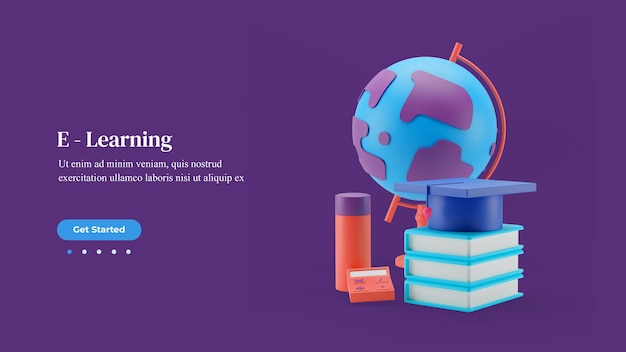 Modèle de page de destination de l'apprentissage en ligne