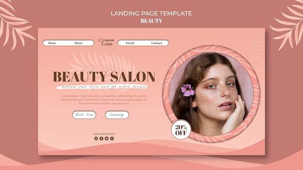 Modèle de page de destination de beauté