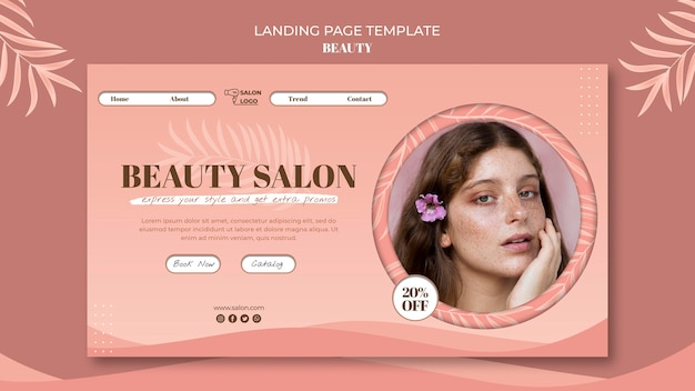 PSD modèle de page de destination de beauté