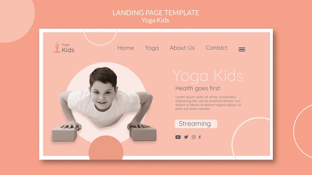 PSD modèle de page de destination de concept de yoga