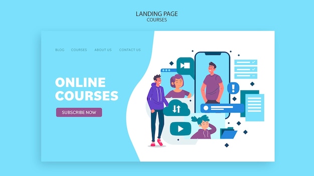 Modèle de page de destination des cours en ligne