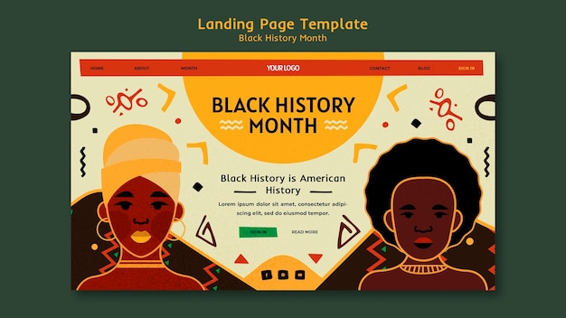 Modèle de page de destination du mois de l'histoire des Noirs