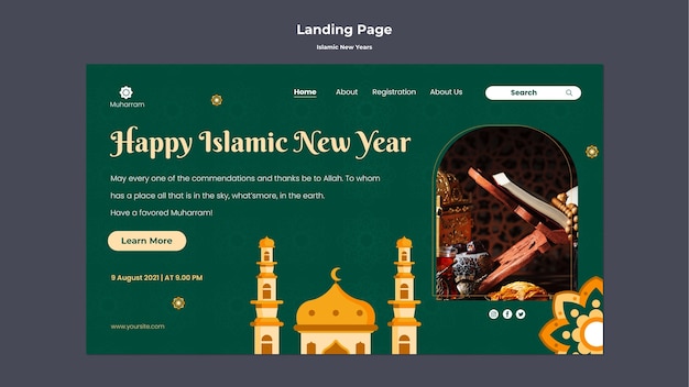 Modèle De Page De Destination Du Nouvel An Islamique