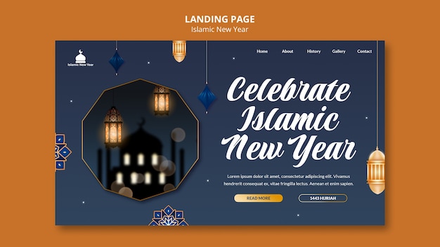 Modèle De Page De Destination Du Nouvel An Islamique