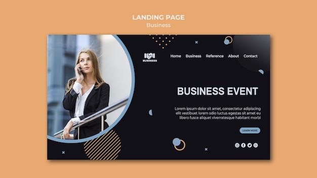 Modèle de page de destination d'événement professionnel