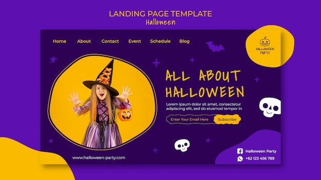 PSD modèle de page de destination de fête d'halloween