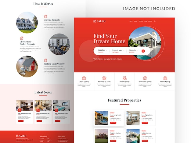 Modèle de page de destination de l'immobilier