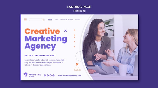 Modèle de page de destination marketing