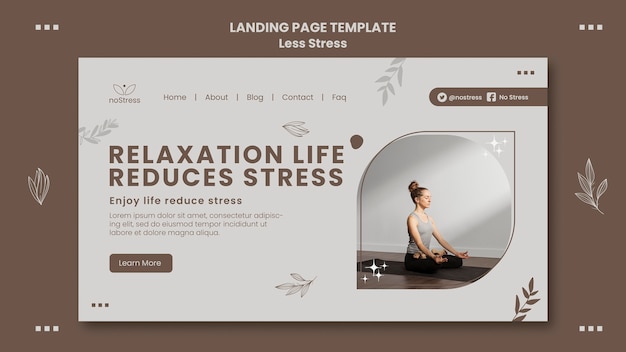 Modèle De Page De Destination Moins Stressant